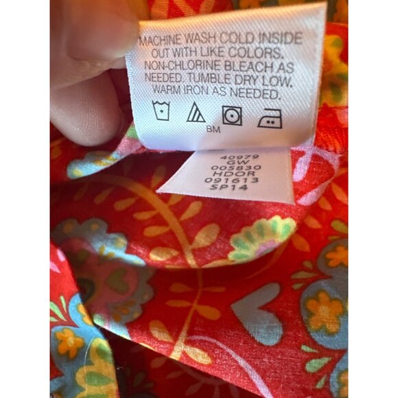 Hanna Andersson 140 Girls Cotton Floral Print Dress Size 12 Red & Multicolor - Picture 6 of 6